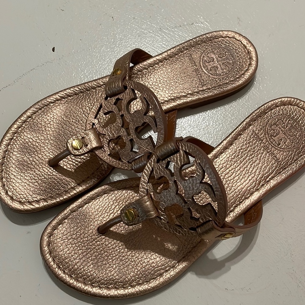 Rose gold Tory Burch flats